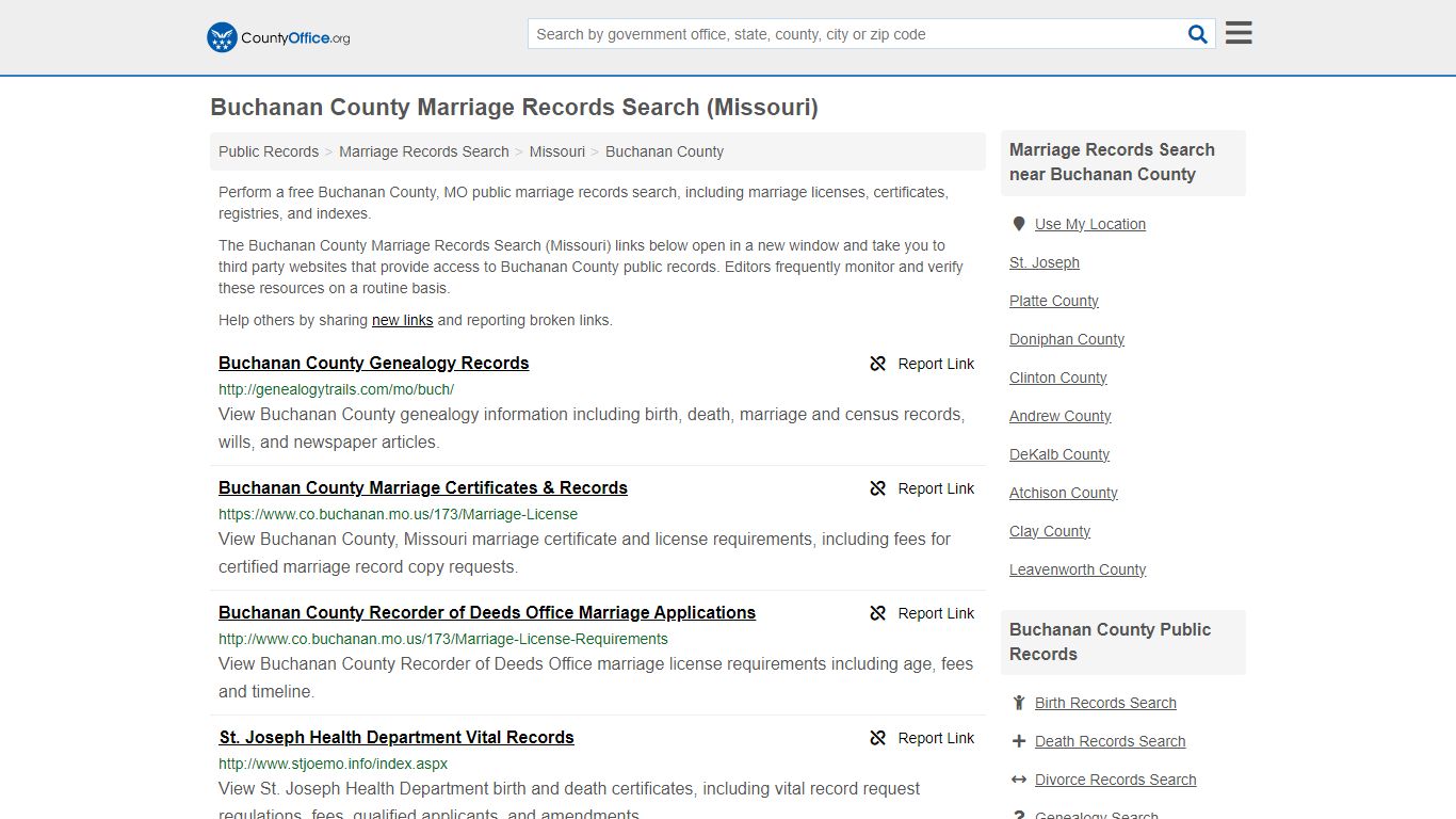 Buchanan County Marriage Records Search (Missouri)